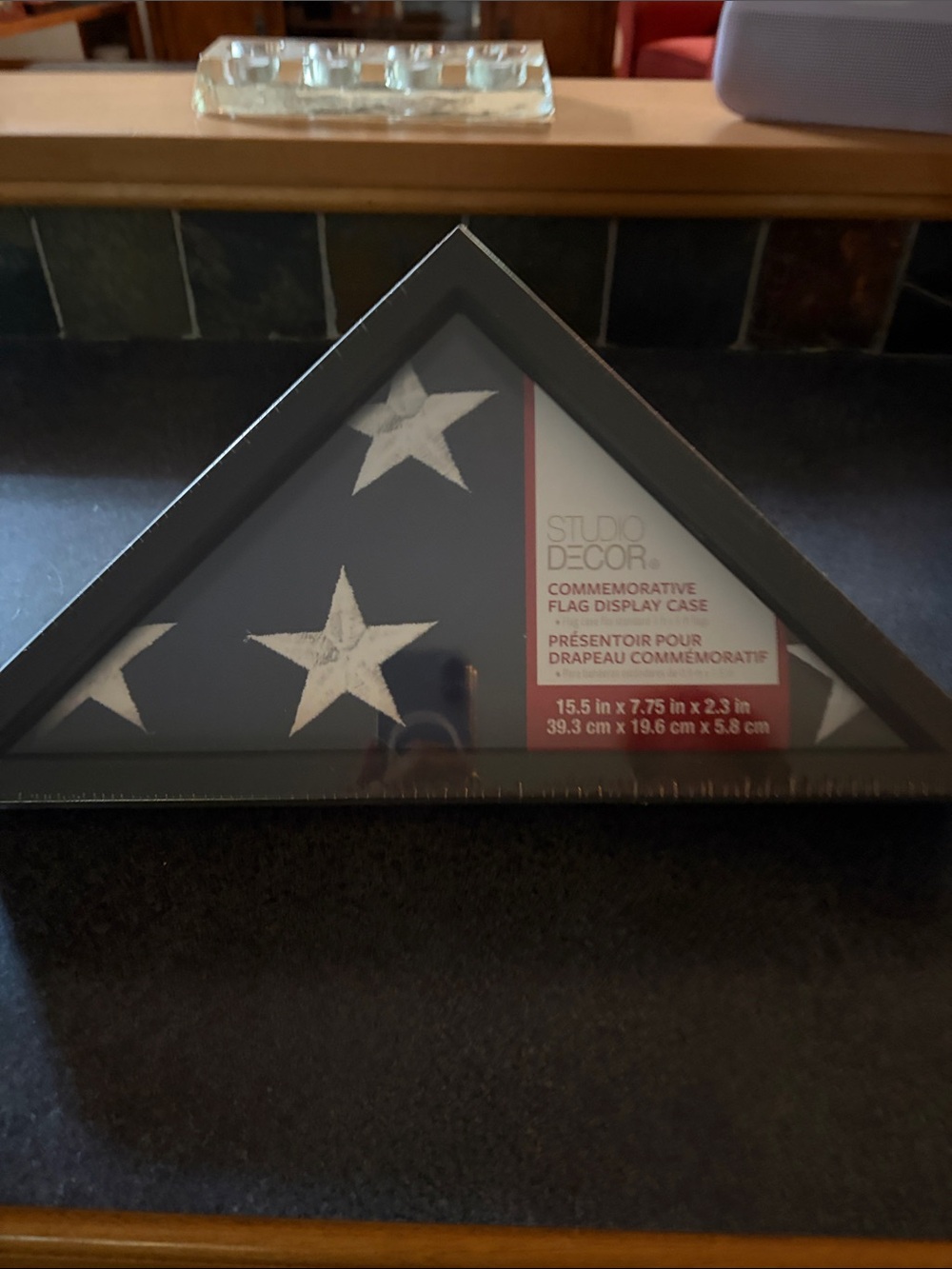 Studio Decor Black and White Triangular Flag Display Case
